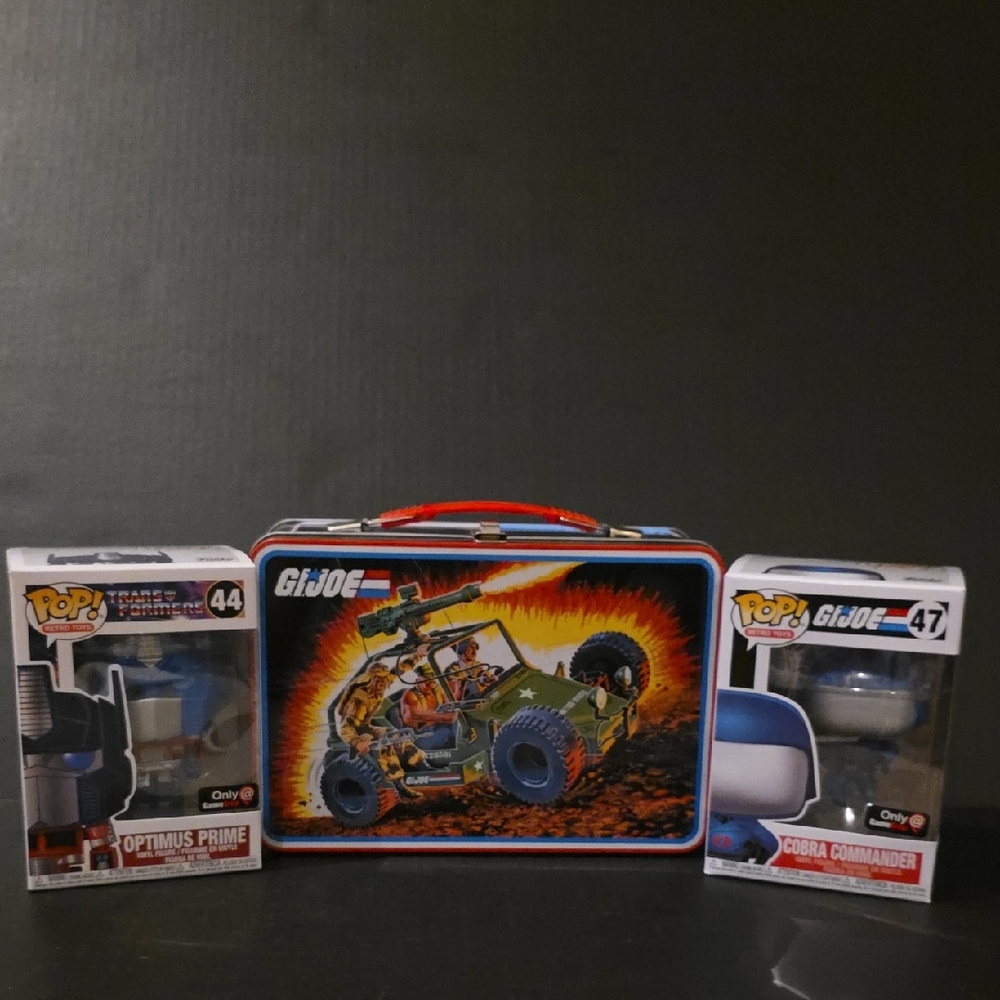 Funko Pop! Transformers and G.I. Joe Set with Original Lunchbox